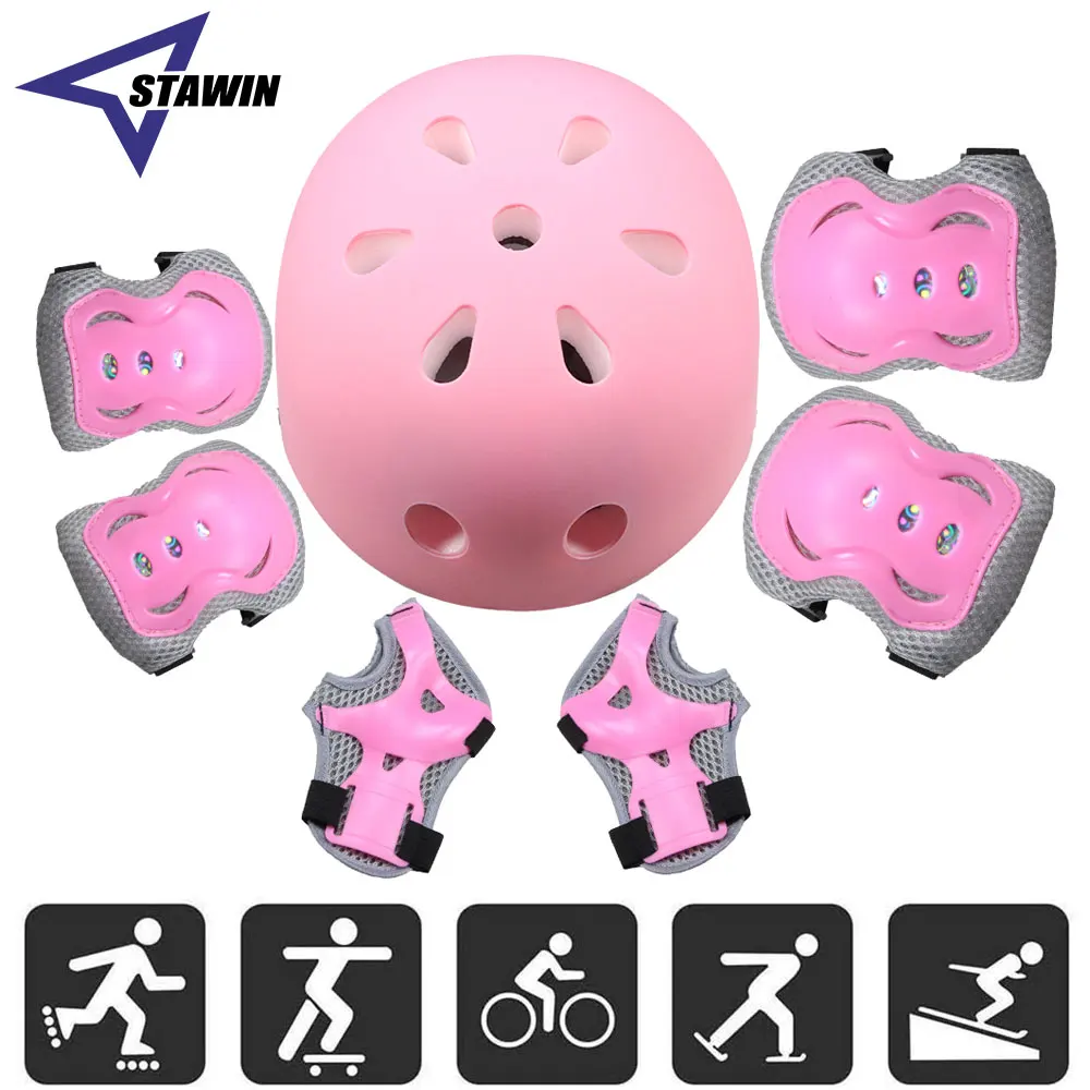 Scooter Helmet Set - 7Pcs/Set Kids Bike Helmet Skateboard Knee