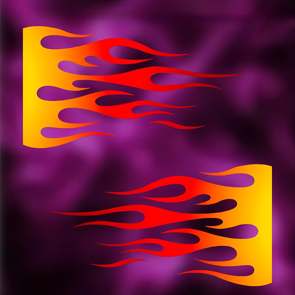 Scooter Helmet Set - Flame Motorcycle Stickers Waterproof DIY Motorbike