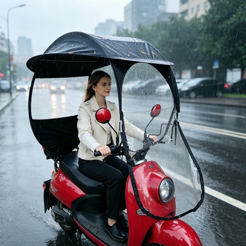 Electric Scooter Rain Cover - Windproof Waterproof Electric Bike Sunshade Universal