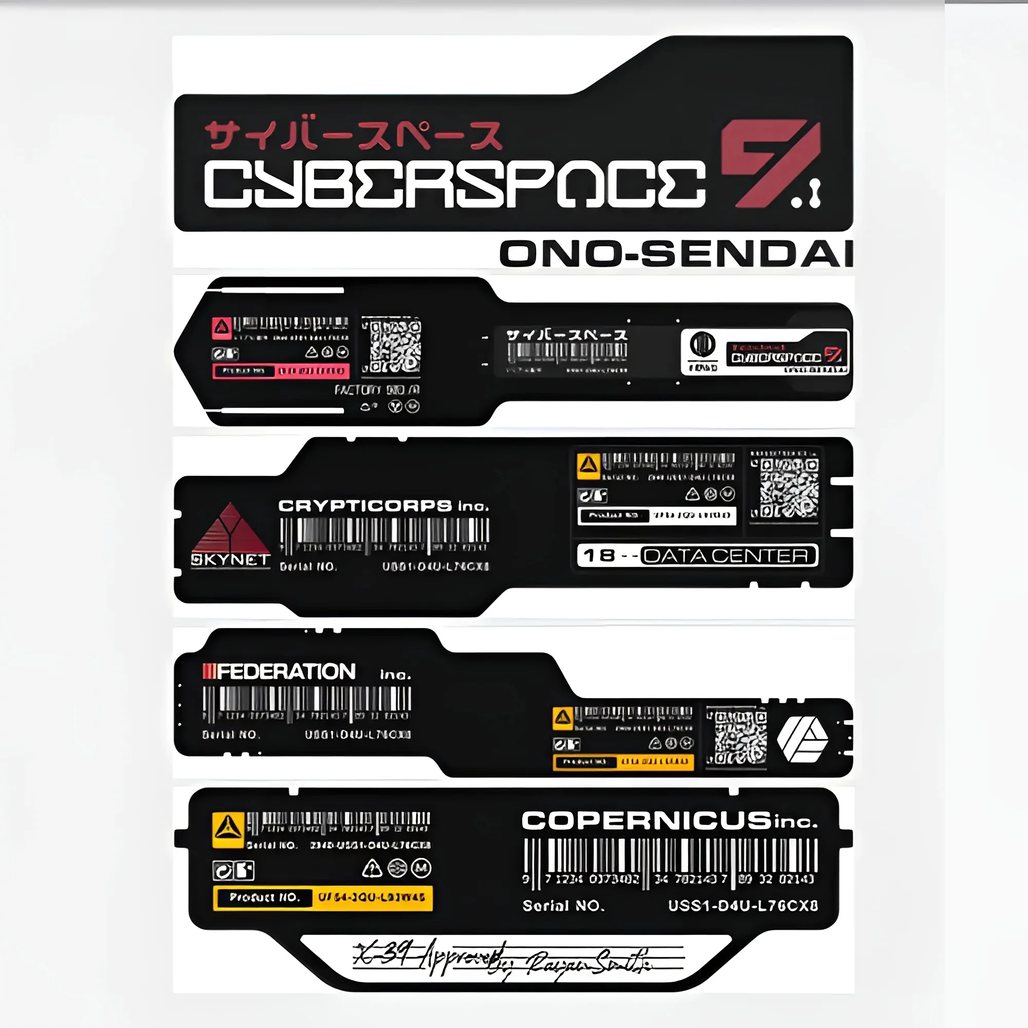 Scooter Helmet Set - 2PCS/Set Cyberpunk JDM Waterproof Vinyl Sticker