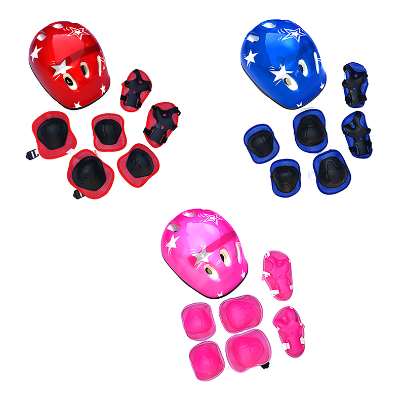 Scooter Helmet Set - New-7Pcs Kids Cycling Protective Gear Bike