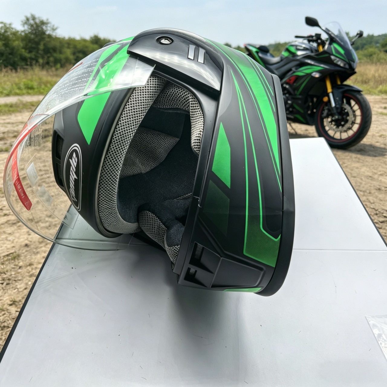 Men's Full Face Motorcycle Hel - Scooter Helmet Set 评论和价格