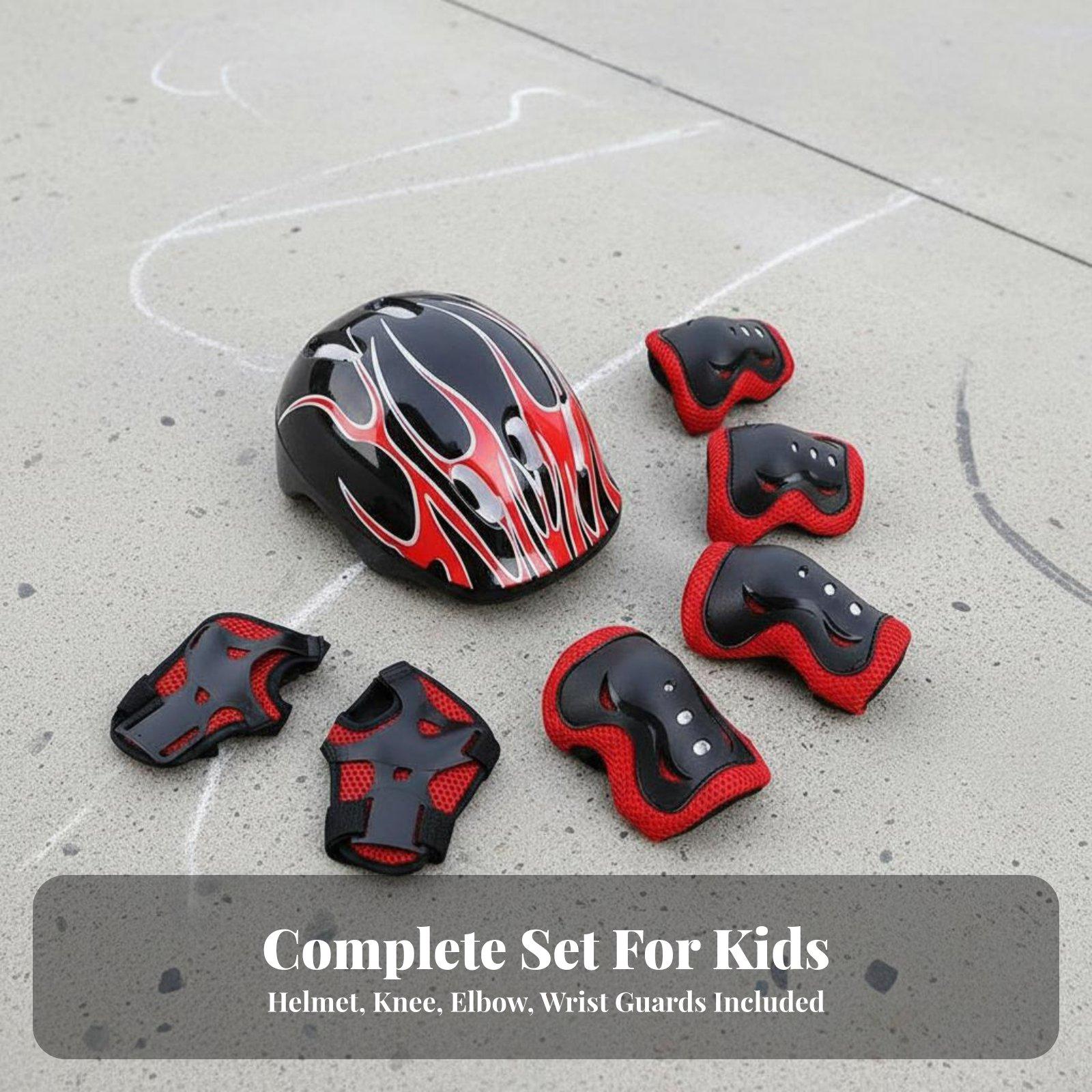 Kids Helmet and Knee Elbow Wri - Scooter Helmet Set 评论和价格