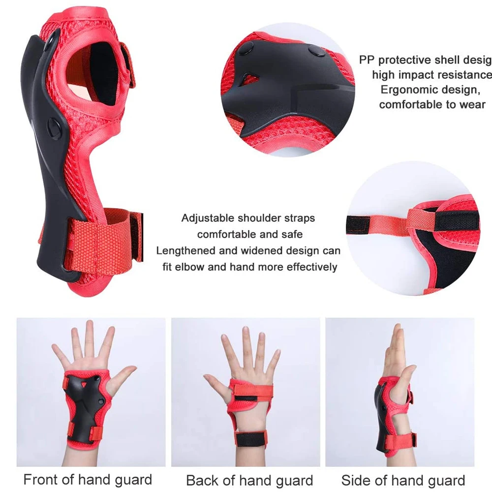 7Pcs/Set Roller Skating Kids B - Scooter Helmet Set 评论和价格